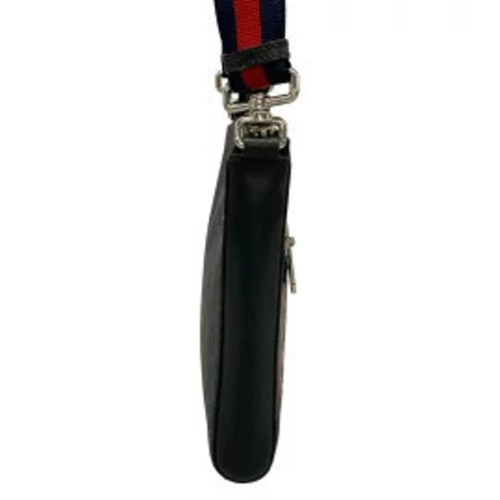Gucci Night Courier GG Supreme Shoulder Bag Black Red Multi Leather